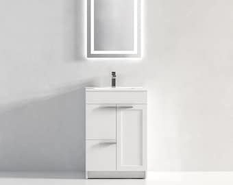 Mueble de baño independiente de 24'' con lavabo de montaje superior de 24 pulgadas