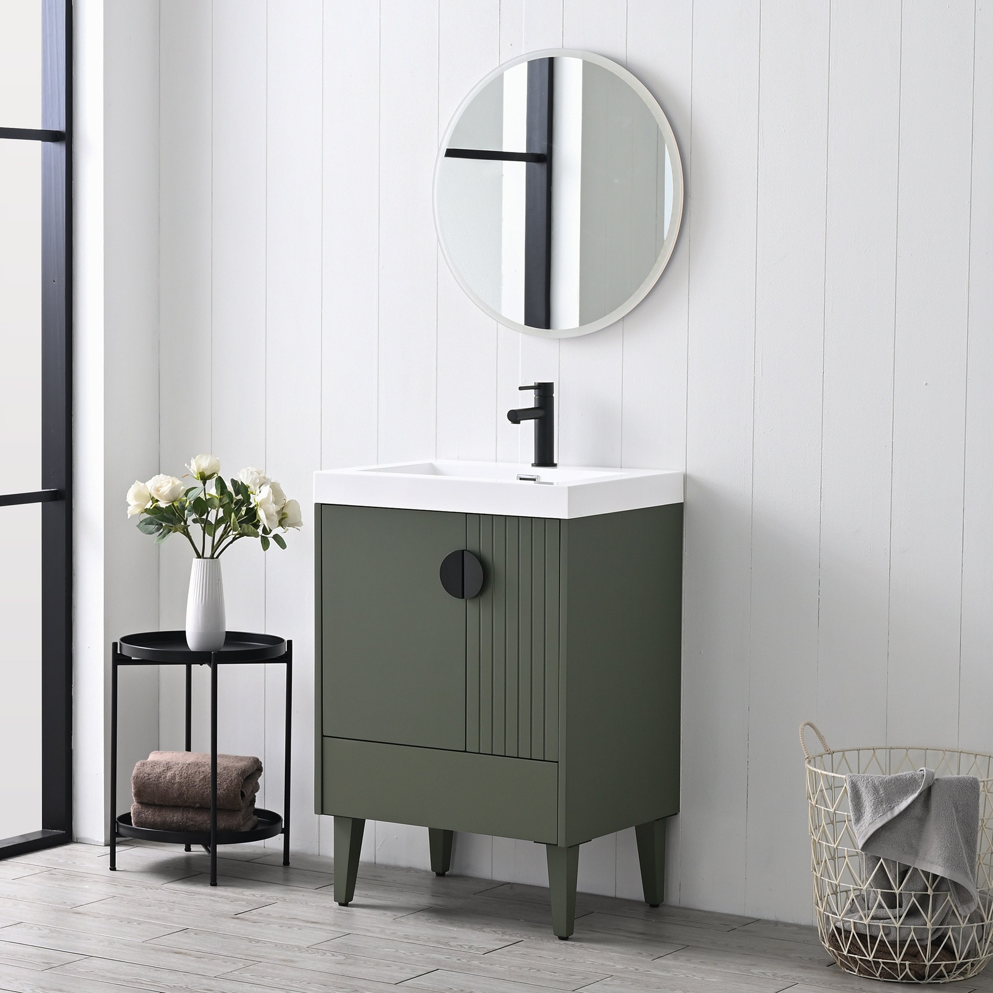 24 Inch Freestanding Bathroom Vanity With Sink Wood Bathroom