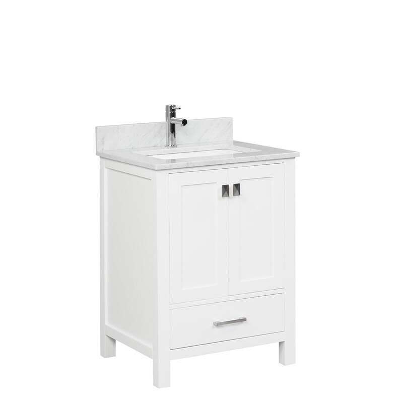 24 Freestanding Bathroom Vanity With Marble Countertop, Undermount Sink
