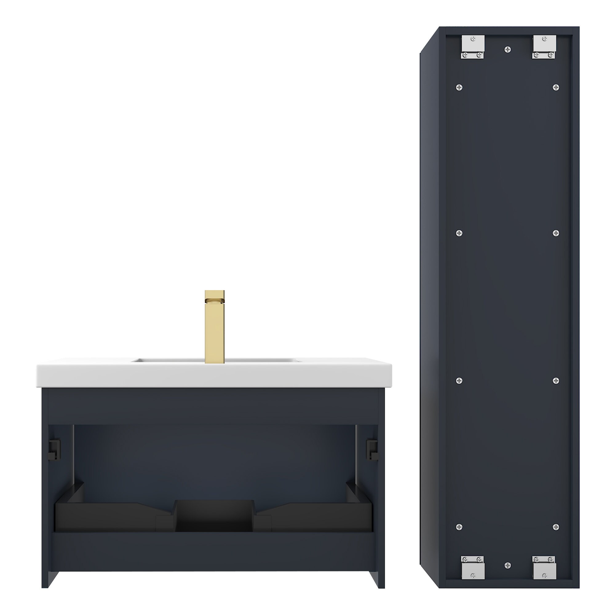 30 Inch Floating Bathroom Vanity With Sink, Wall Mounted Vanity - Etsy