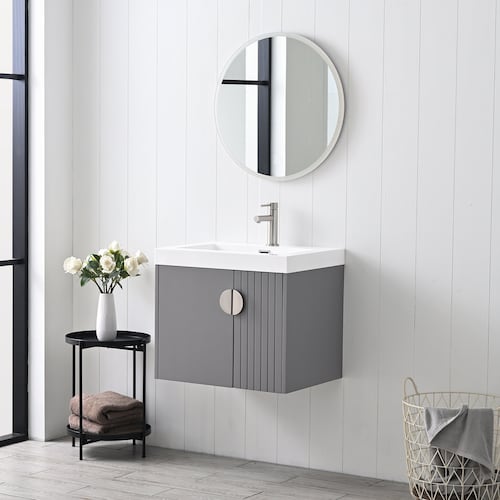 24 Inch Floating Bathroom Vanity With Sink Wood Bathroom Etsy