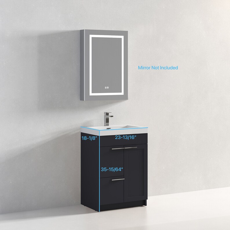 24'' Freestanding Bathroom Vanity With Topmount Sink 24 Inch - Etsy