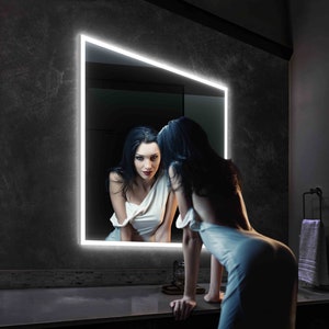 Led Bathroom Mirror with Antifog, Dimmer, Adjustable Color Temperature, Smart Bathroom Led Mirror