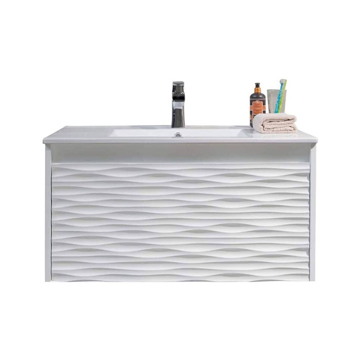 All Wood 36 Inch Bathroom Vanity With Ceramic Sink - Etsy