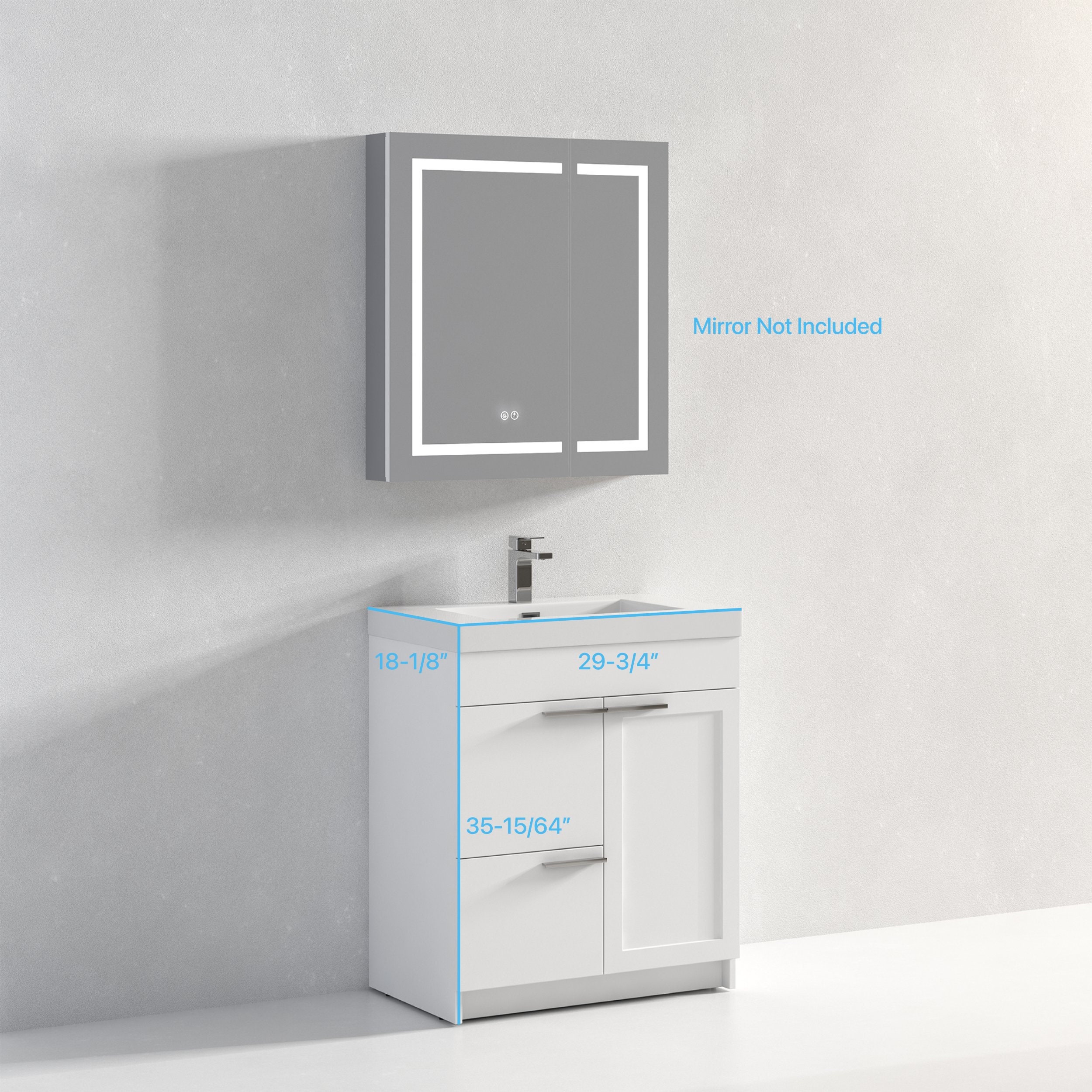 30'' Freestanding Bathroom Vanity With Topmount Sink 30 Inch - Etsy