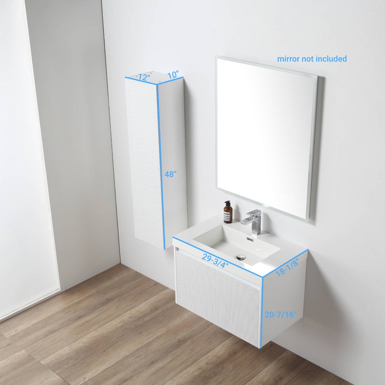 30 Inch Floating Bathroom Vanity With Sink, Wall Mounted Vanity - Etsy