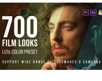 700+ Film Looks | LUTs Color Commercial Cinematic Wedding Preset Pack 100+ Each for Sony, Arri, Nikon, Canon, Red, Blackmagicdesign, etc