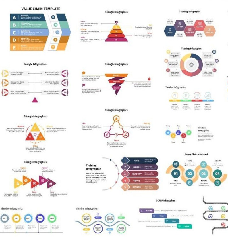 Peut inclure: Un mod&egrave;le d'infographie color&eacute; avec diff&eacute;rentes formes et designs, notamment des triangles, des cercles et des hexagones. L'infographie utilise diff&eacute;rentes couleurs pour repr&eacute;senter diff&eacute;rentes &eacute;tapes ou phases d'un processus. L'infographie comprend &eacute;galement des &eacute;tiquettes de texte et des ic&ocirc;nes pour illustrer les informations.