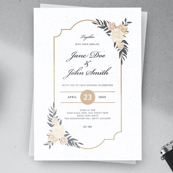 Photoshop Template Invitation - Etsy