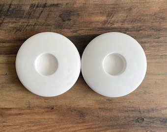 Set of 2 - 5" Blank Tealight Candle Holders for Painting | Hand Casted Plaster | Mandala Painting | Rock Art | Crafts