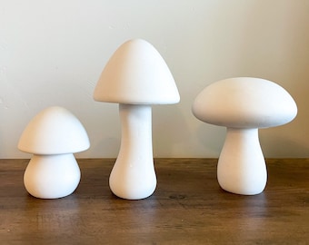Mushrooms | Set of 3 | Mix & Match | Ready To Paint | Hand-Casted Plaster
