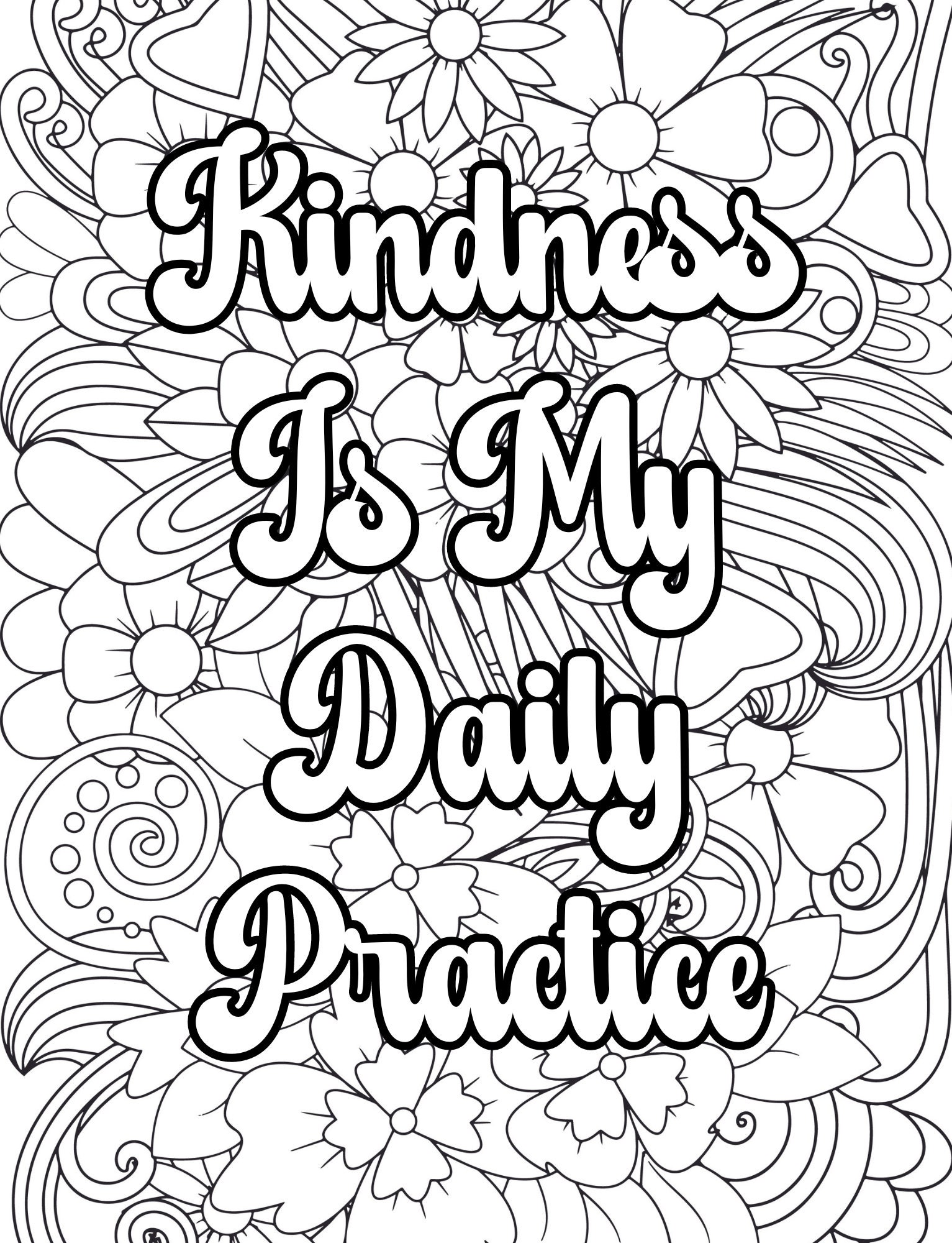 Coloring Positive Affirmations Sheets Printable Pages Template Sketch ...