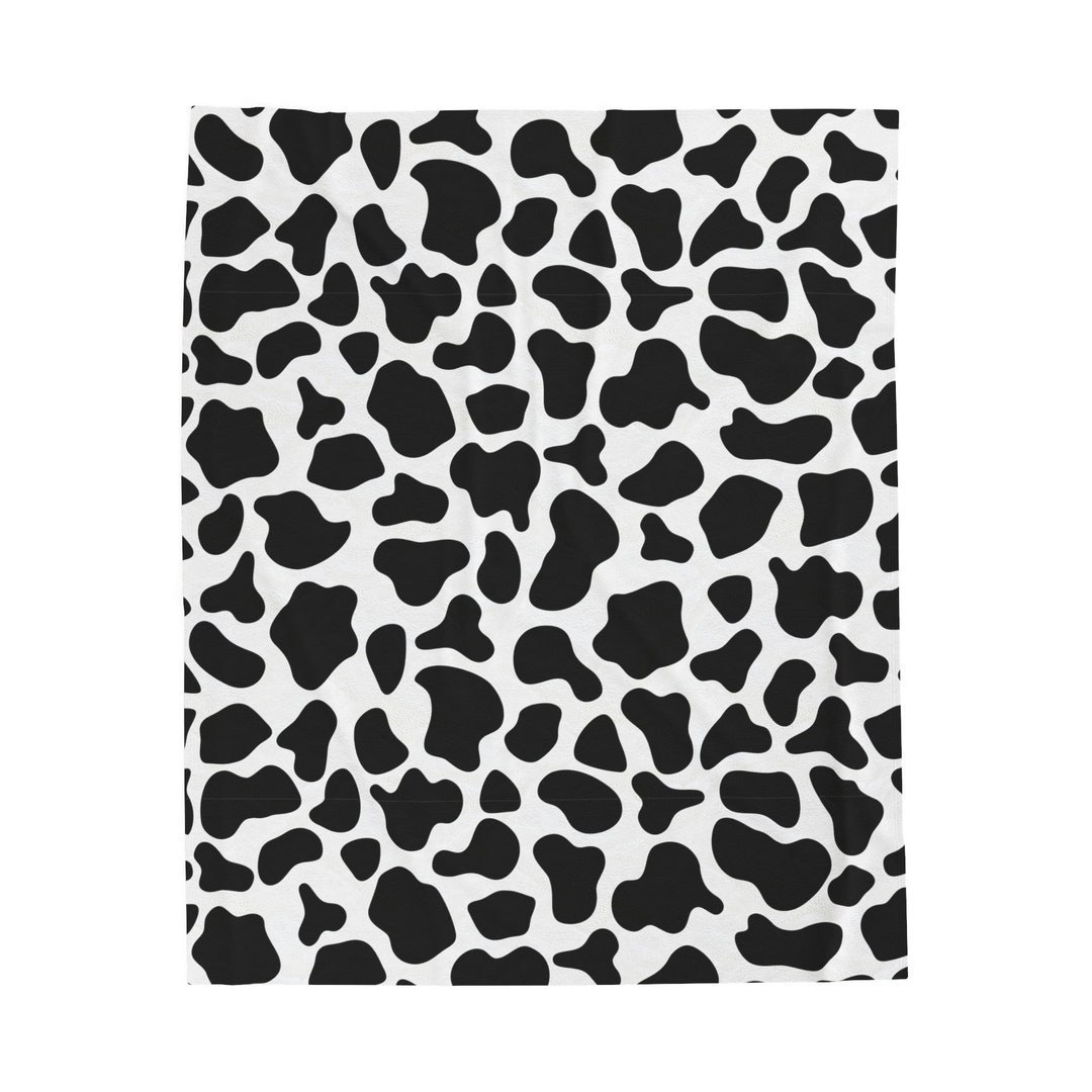 Black Cartoon Cow Print Blanket