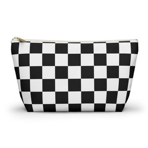 Checkered Makeup Bag Lg Makeup Bag Basic Makeup Bag Cute Makeup Bag Travel Makeup Makeup Bag Travel Makeup Bags for Teens Tween Makeup Bag