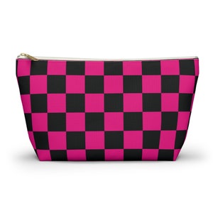 Bolsa de maquillaje a cuadros Bolsa de maquillaje Bolsa de maquillaje adolescente rosa Bolsa de maquillaje pequeña para bolso Bolsa de maquillaje Lg Bolsa de maquillaje rosa caliente Bolsa de maquillaje resistente