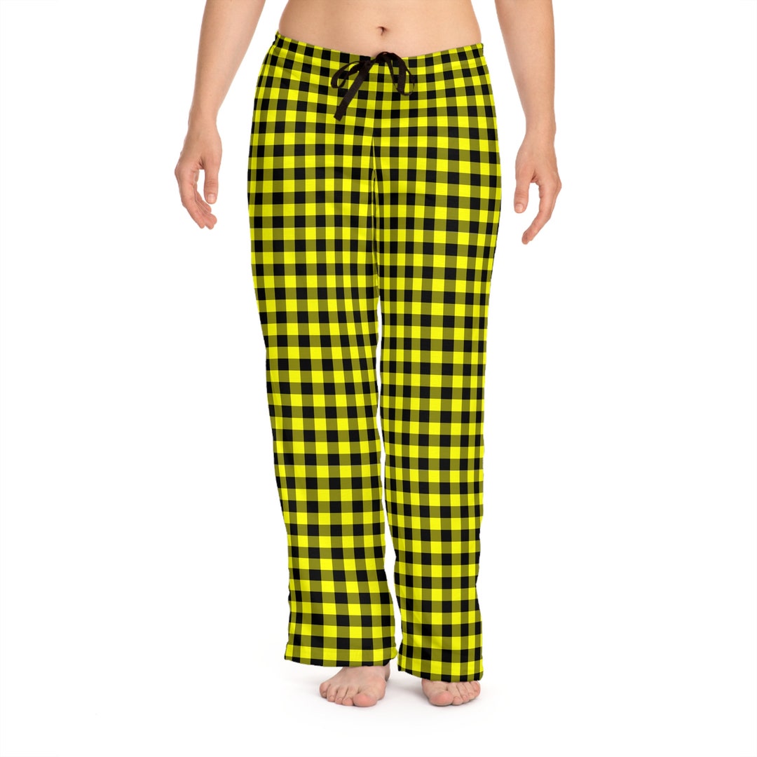 Yellow Plaid Pajama Pants Women's Pajama Pants Plaid Pajama Pants Teen