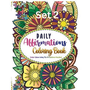 Folhas para colorir de afirmações diárias | Afirmações Positivas | Páginas para colorir para download | Afirmações Downloads Instantâneos Produtivos