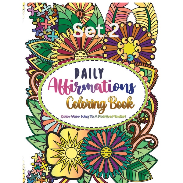 Daily Affirmations Coloring Sheets | Positive Affirmations | Downloadable Coloring Pages | Affirmations Instant Downloads Productive