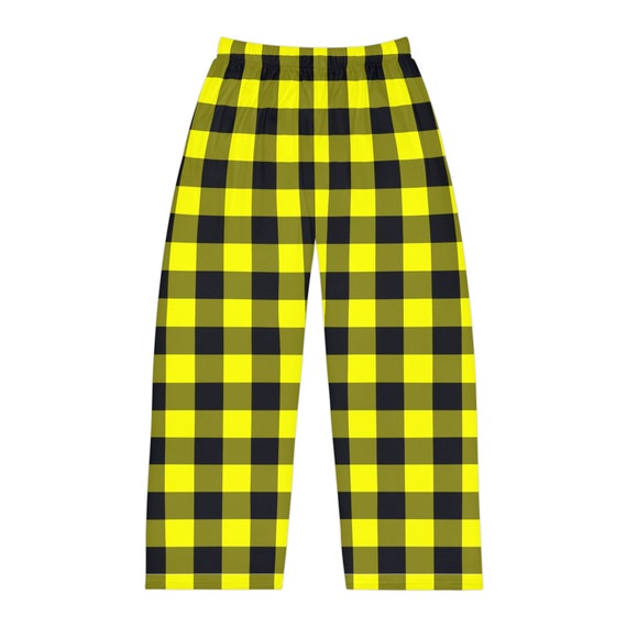 Yellow Plaid Pajama Pants Men Teen Boy Pajama Pants Buffalo Check Pajama Pants Men Checkered Pajama Pants Men Lightweight Pajama Pants