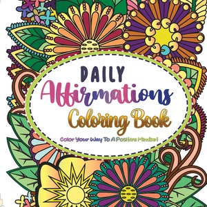 Folhas para colorir de afirmações diárias | Afirmações Positivas | Páginas para colorir para download | Afirmações Downloads Instantâneos Produtivos