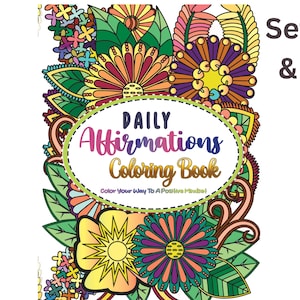 Hojas para colorear de afirmaciones diarias / Afirmaciones positivas / Páginas para colorear descargables / Descargas instantáneas de afirmaciones productivas