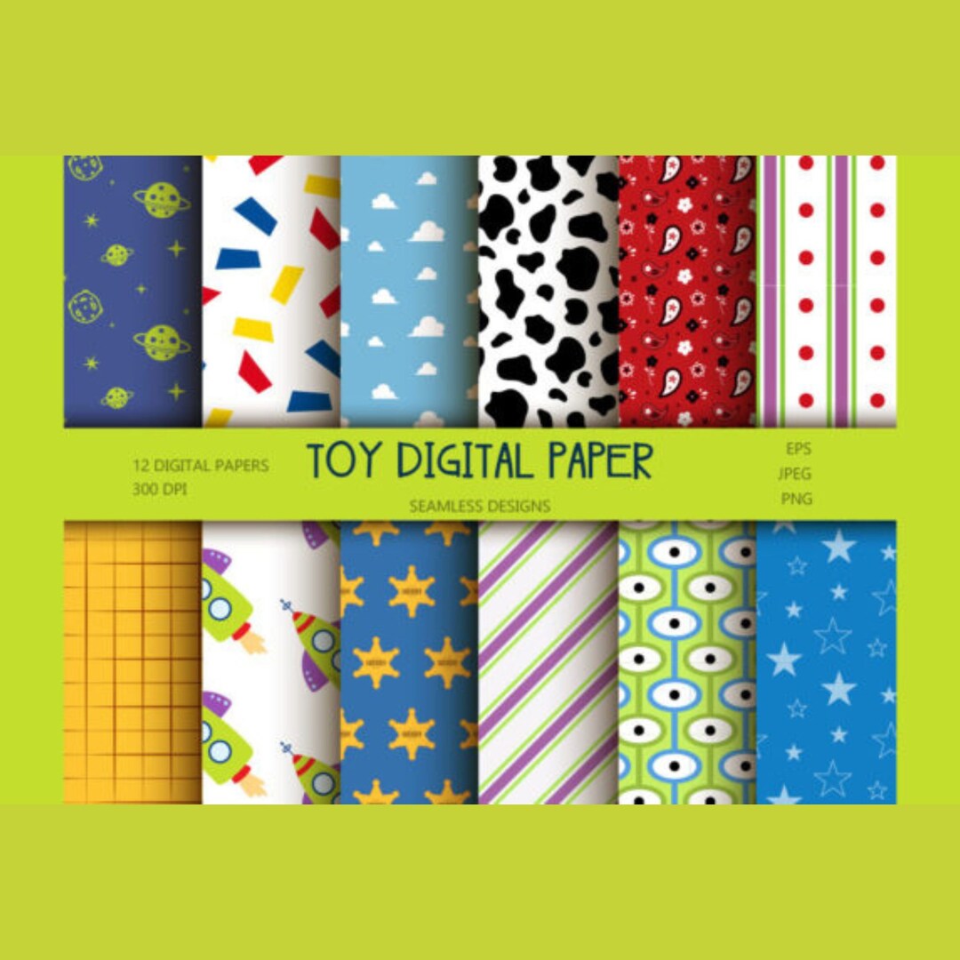 TOY STORY Digital Paper Jpg Svg Seamless Toy Story Pattern Downloads Instant Download Jpeg ...