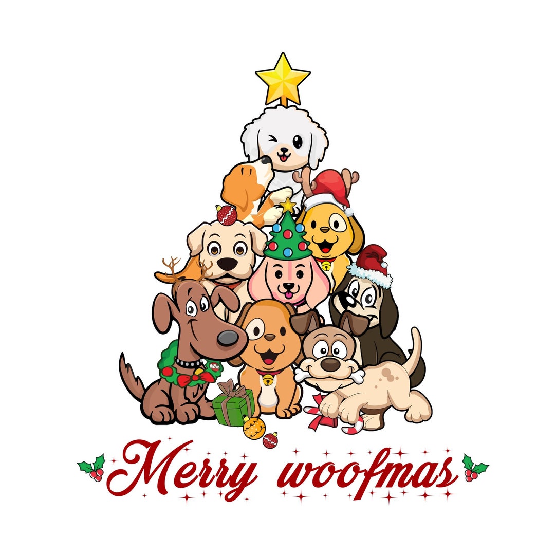Dog Christmas SVG Merry Woofmas SVG Dog Christmas Tree SVG Etsy