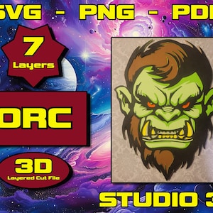 Orc, 3D Mandala svg, Multilayer Panel for Laser Cutting, layered SVG files for CNC router Laser or Cricut