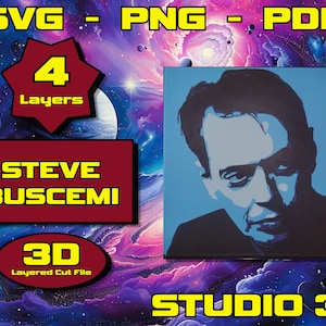 Steve Buscemi 3D Mandala svg, Multilayer Panel for Laser Cutting, layered SVG files for CNC router Laser or Cricut