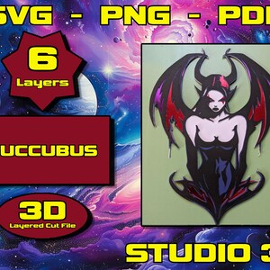 Succubus, 3D Mandala SVG, meerlaags paneel voor lasersnijden, gelaagde SVG-bestanden voor CNC-router laser of Cricut