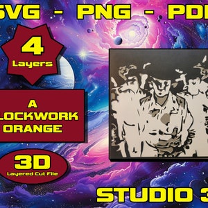 Droogs from A Clockwork Orange 3D Mandala svg, Multilayer Panel for Laser Cutting, layered SVG files for CNC router Laser or Cricut