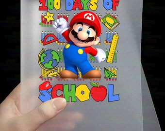100 Days of School Gaming DTF Transfers | Ready to Press Gaming 100 Days of School Direct to Film Transfers