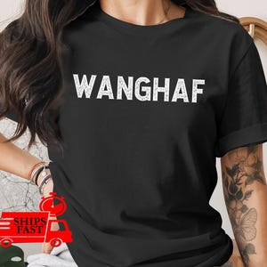 Wanghaf T-Shirt, Distressed Text Tee, Bold Statement Top, Unique Typography Shirt, Trending Graphic Design T-Shirt, Cool Minimalist Tee