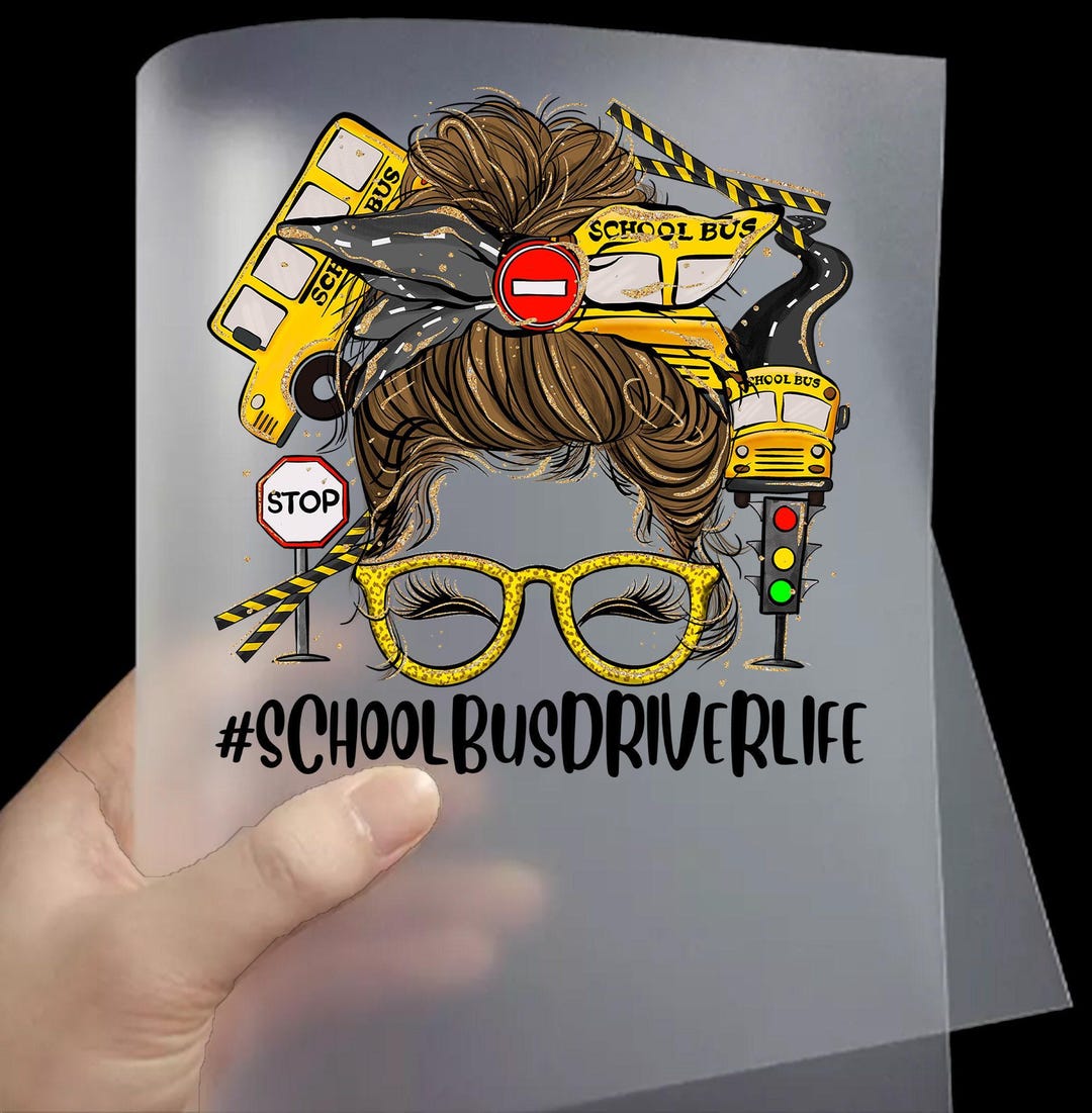 Bus Driver Messy Bun DTF Transfer | Ready to Press - Etsy
