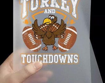 Transferencias DTF de Turquía y Touchdowns / Fútbol de Acción de Gracias listo para presionar las transferencias DTF