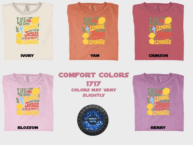 Lemonade Jesus T-Shirt, Christian Apparel, Comfort Colors, Forrest Frank Fan, Life Gave Me Lemons, Faith Based Shirt image 4