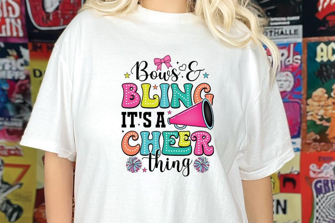 Bows and Bling, It's a Cheer Thing T Shirt | Dance, Cheerleader, Bling ...