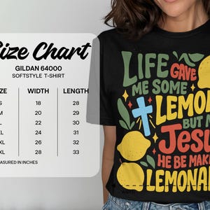 Lemonade Jesus T-Shirt, Christian Apparel, Comfort Colors, Forrest Frank Fan, Life Gave Me Lemons, Faith Based Shirt image 7