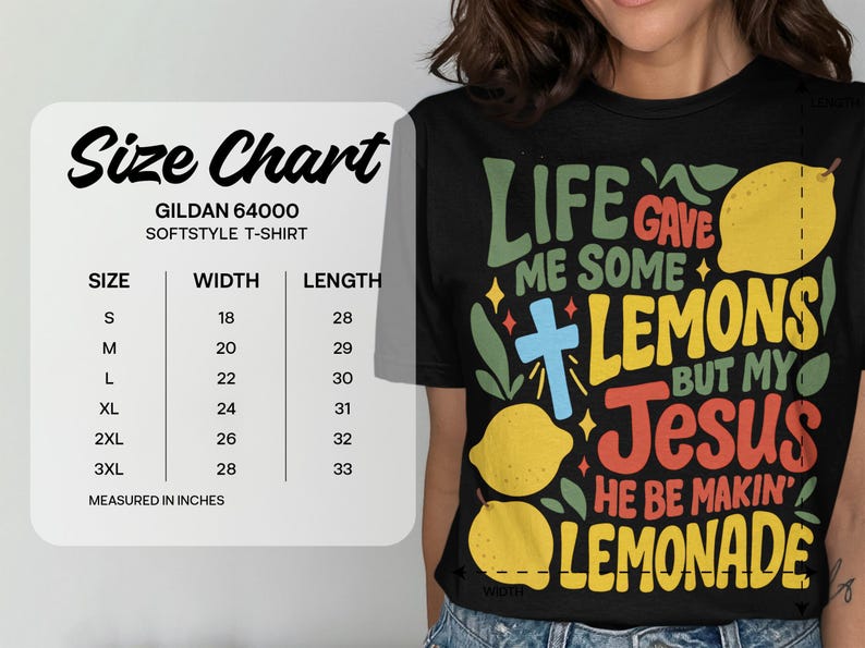 Lemonade Jesus T-Shirt, Christian Apparel, Comfort Colors, Forrest Frank Fan, Life Gave Me Lemons, Faith Based Shirt image 7