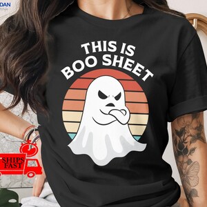 This Is Boo Sheet T-Shirt, Funny Ghost Shirt, Spooky Season Tee, Halloween Party Comfort Colors Shirt