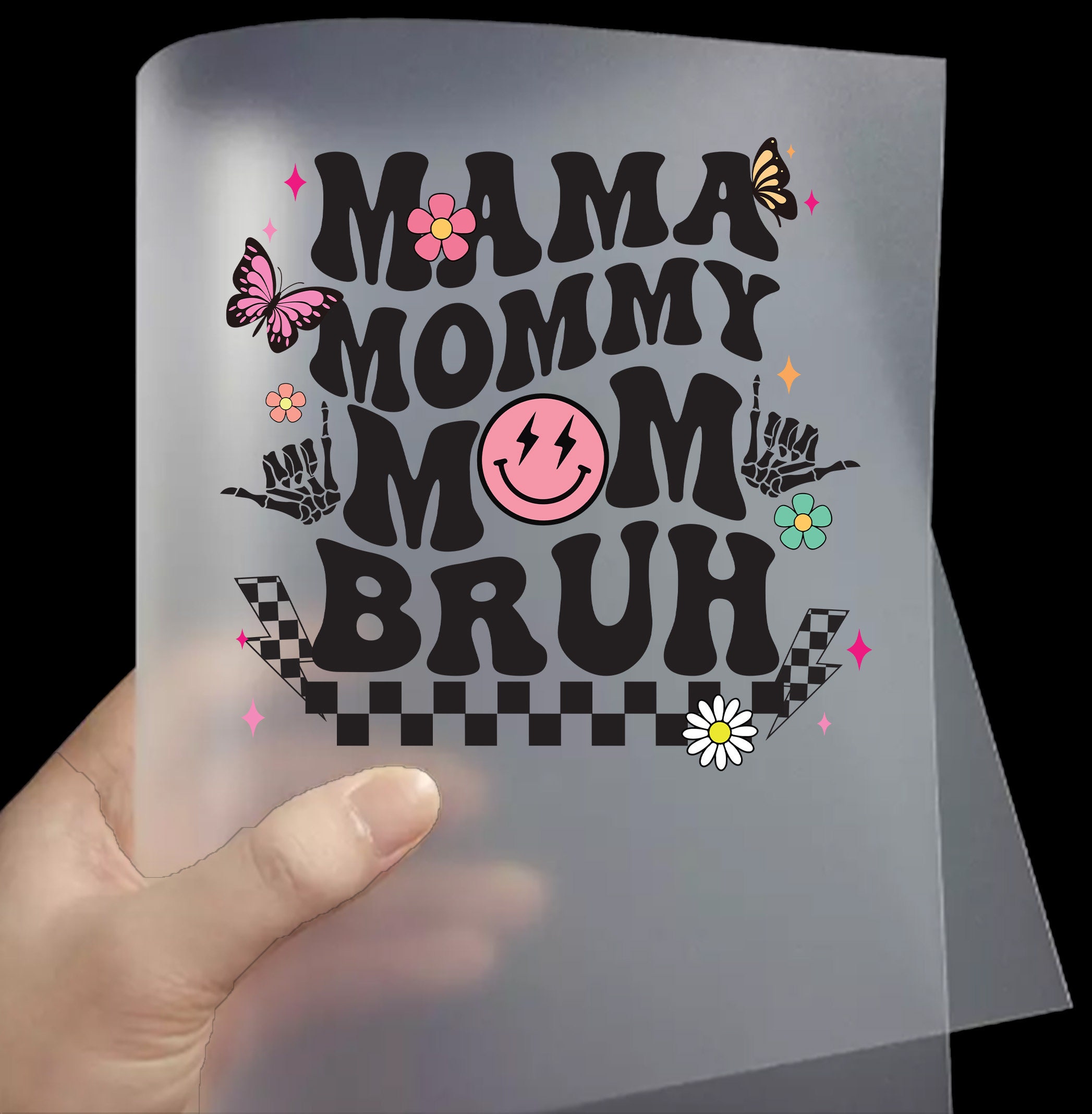 Mama Mommy Mom Bruh Retro Checkered DTF Transfers Ready to Press Mama ...