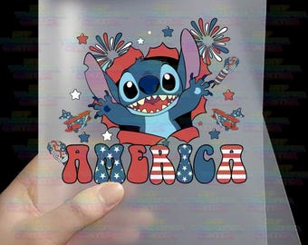 Stitch 4th of July DTF Transfers | Ready to Press Stitch America Direct to Film Transfers