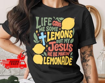 Camiseta "Jesús Limonada", ropa cristiana, colores cómodos, fan de Forrest Frank, la vida me dio limones, camiseta basada en la fe