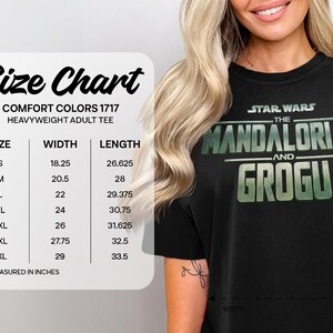 Comfort Colors 1717 size chart for heavyweight adult tees.