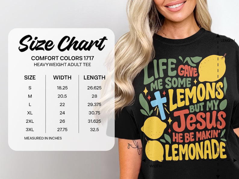 Life Lemons Jesus Lemonade Shirt, Christian Faith Tee, Religious Graphic Tee, Inspirational Quote T-Shirt, Faith-Based Apparel