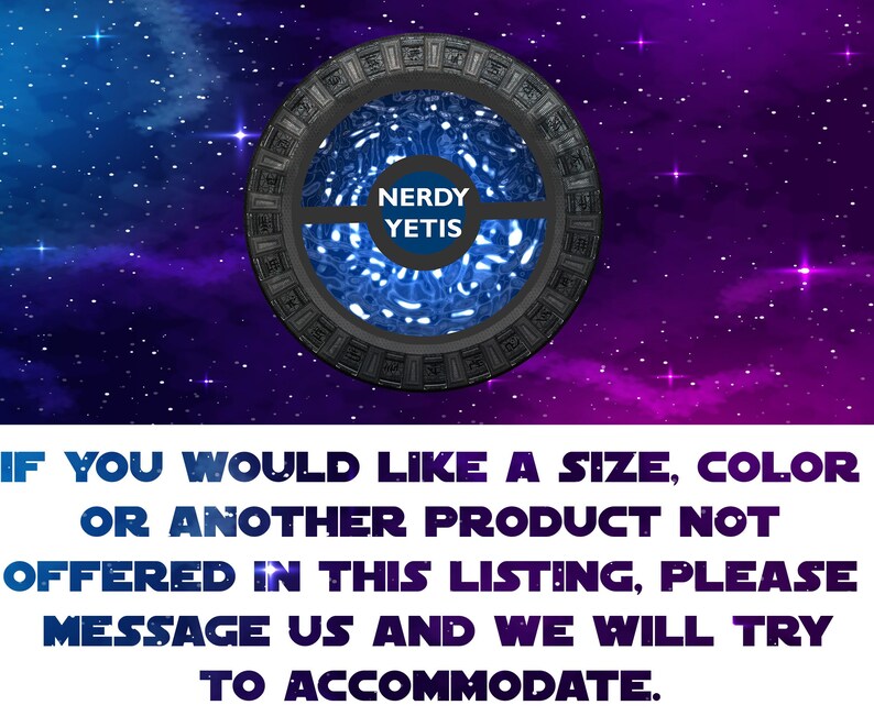 Round portal with "Nerdy Yetis" text on starry background.