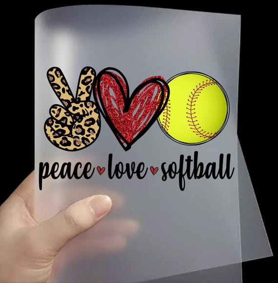 Peace Love Softball DTF Transfers | Ready to Press Softball Direct to Film Transfers