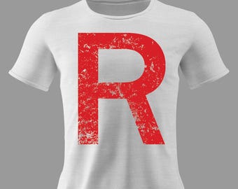 Oversized Distressed Team Rocket Shirt | Rocket HQ Distressed Rocket Shirt | Ready For Trouble Shirt