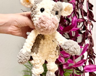 Handmade Cow Plush Toy - Soft and Snuggly Crocheted Companion