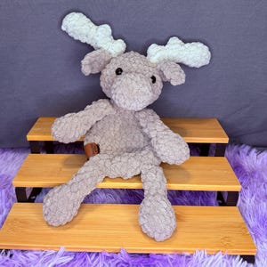 Moose Stuffy, Moose Plush, Woodland Theme, Cottagecore, Handmade Gift, Children's Toy, Crochet Gift, Lumberjack, Rocky and Bullwinkle